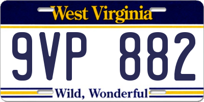 WV license plate 9VP882