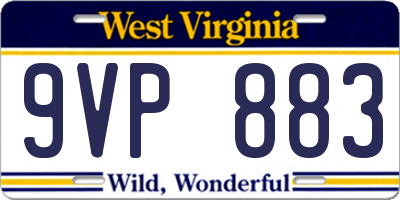 WV license plate 9VP883