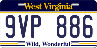 WV license plate 9VP886