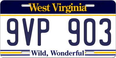 WV license plate 9VP903