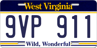 WV license plate 9VP911