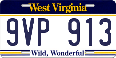 WV license plate 9VP913