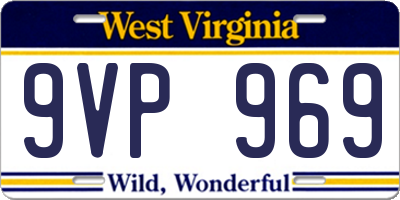 WV license plate 9VP969