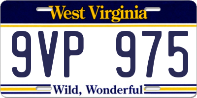 WV license plate 9VP975