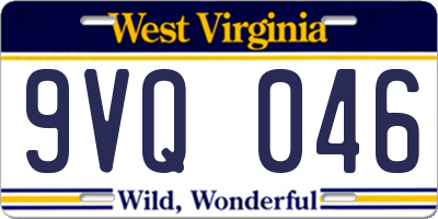 WV license plate 9VQ046
