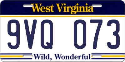 WV license plate 9VQ073