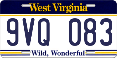 WV license plate 9VQ083