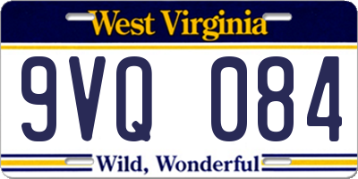 WV license plate 9VQ084