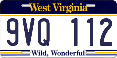 WV license plate 9VQ112