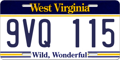 WV license plate 9VQ115