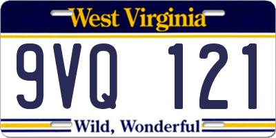 WV license plate 9VQ121