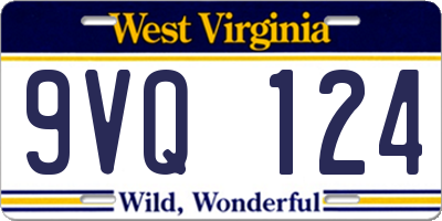 WV license plate 9VQ124
