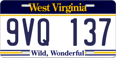WV license plate 9VQ137