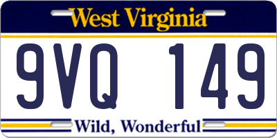 WV license plate 9VQ149
