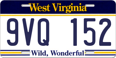 WV license plate 9VQ152