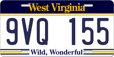 WV license plate 9VQ155