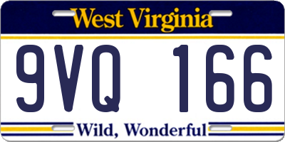 WV license plate 9VQ166