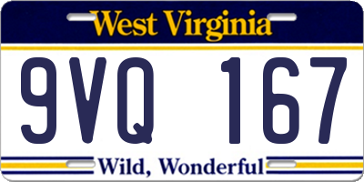WV license plate 9VQ167