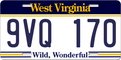 WV license plate 9VQ170