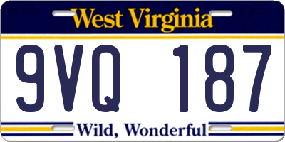 WV license plate 9VQ187
