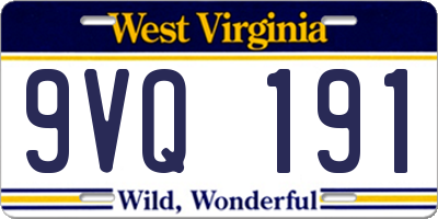WV license plate 9VQ191