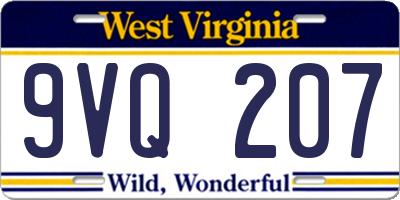 WV license plate 9VQ207