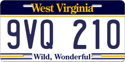 WV license plate 9VQ210