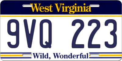 WV license plate 9VQ223
