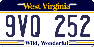WV license plate 9VQ252