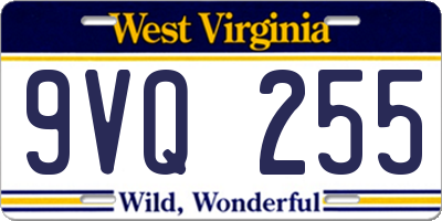 WV license plate 9VQ255