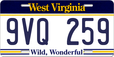 WV license plate 9VQ259