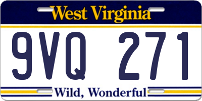 WV license plate 9VQ271