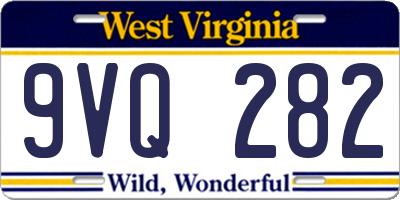 WV license plate 9VQ282