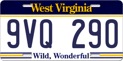 WV license plate 9VQ290