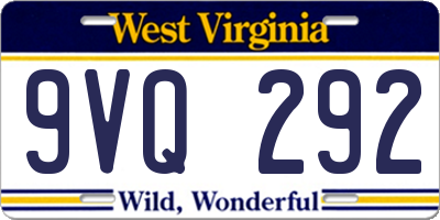 WV license plate 9VQ292