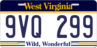 WV license plate 9VQ299