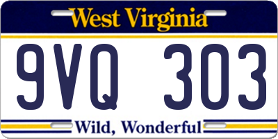WV license plate 9VQ303