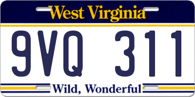WV license plate 9VQ311