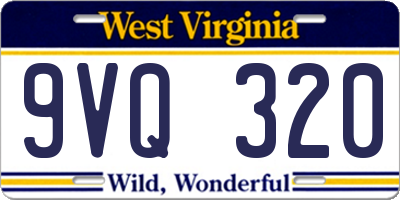 WV license plate 9VQ320