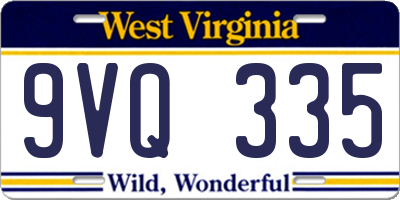 WV license plate 9VQ335