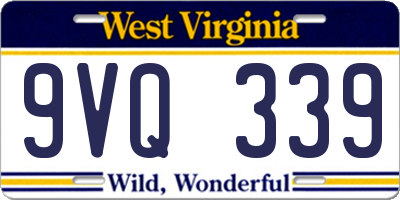 WV license plate 9VQ339