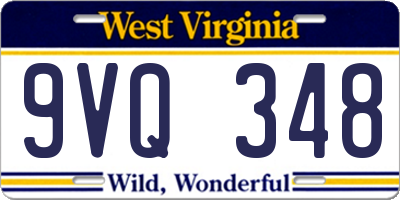 WV license plate 9VQ348