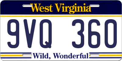 WV license plate 9VQ360