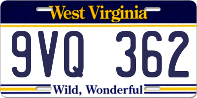 WV license plate 9VQ362