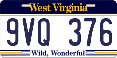 WV license plate 9VQ376