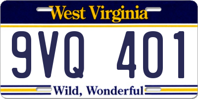 WV license plate 9VQ401