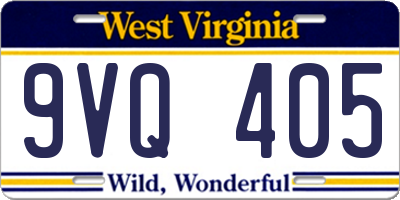 WV license plate 9VQ405