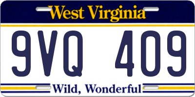 WV license plate 9VQ409