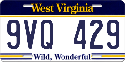 WV license plate 9VQ429