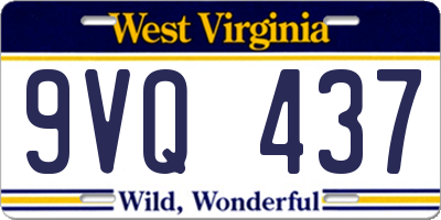 WV license plate 9VQ437
